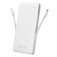 Baterie externa Baseus Airpow lite, 10000mAh, 22.5W, 1 x USB; 1 cablu x USB Type-C, 1 cablu x Iphone Lightning, total 3A, alb