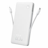 Baterie externa Baseus Airpow lite, 10000mAh, 22.5W, 1 x USB; 1 cablu x USB Type-C, 1 cablu x Iphone Lightning, total 3A, alb
