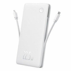 Baterie externa Baseus Airpow lite, 10000mAh, 22.5W, 1 x USB; 1 cablu x USB Type-C, 1 cablu x Iphone Lightning, total 3A, alb