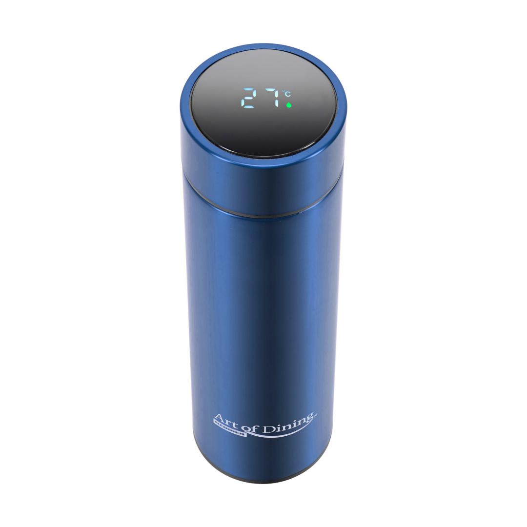 TERMOS  INOX  450 ML, CU INDICATOR LED  PENTRU TEMPERATURA, ALBASTRU, ART OF DINNING BY HEINNER