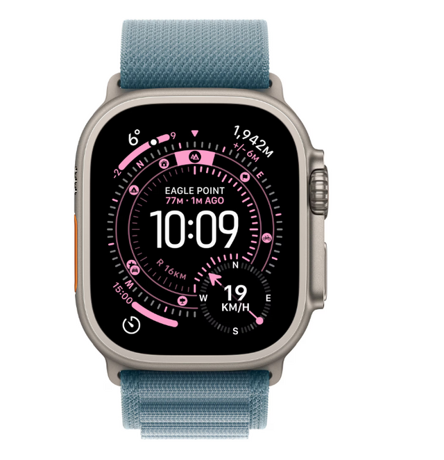 Apple Watch Ultra 3 GPS + Cellular 49mm Natural Titanium Case with Light Blue Alpine Loop - Medium