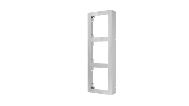 Panou frontal pentru 3 module videointerfon modular Hikvision DS-KD- ACW3/S; permite conectarea a 3 module de videointerfon modular; montare aplicata; materia otel inoxidabil; dimensiuni: 320.8mm x 107mm x 4mm;