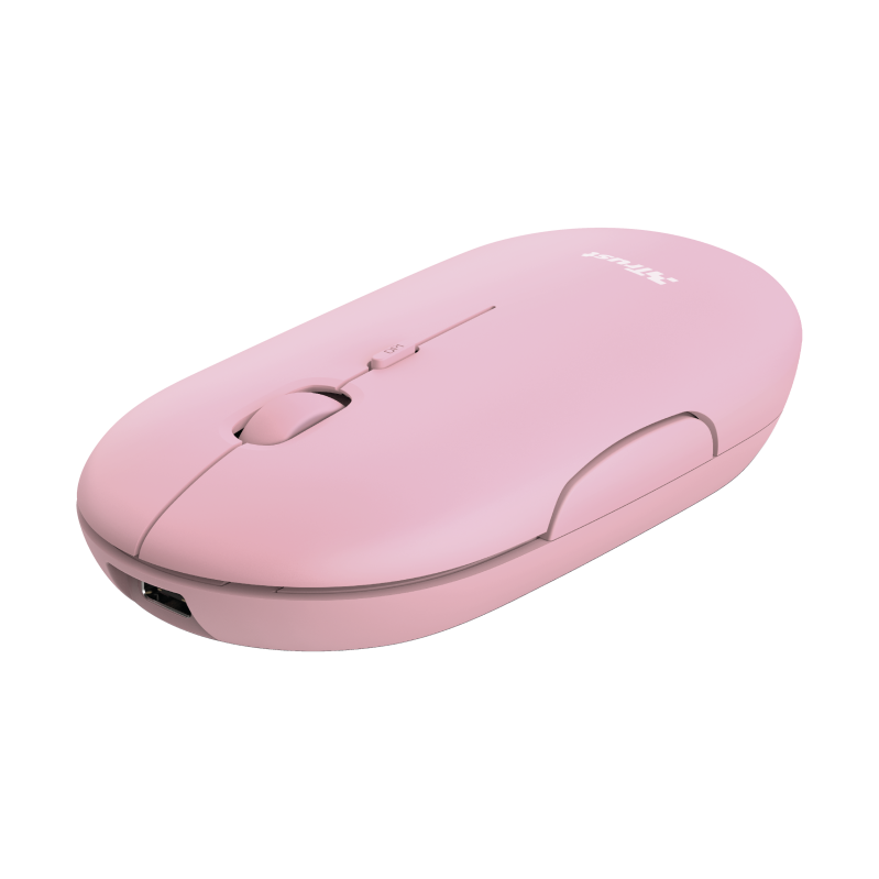 Mouse Trust Puck, Rechargeable Bluetooth, roz