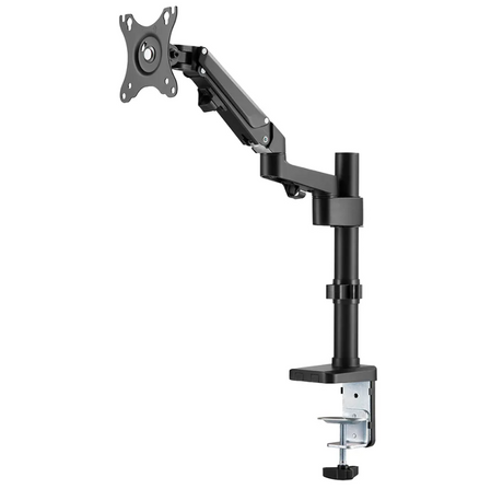 Brat monitor Neomounts DS70-750BL1; pentru display-uri cu diagonale 17"-27", sistem de prindere VESA 75x75~100x100, greutate maxima suportata 7kg, full motion, tilt +45°, swivel 90°, rotate 180°; gas spring; culoare negru. Garantie 5 ani