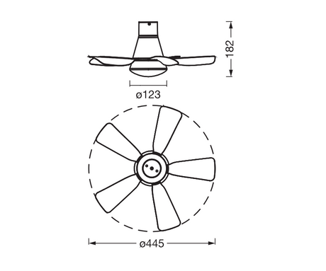 Plafoniera LED CCT cu ventilator Osram Leste cu Telecomanda, 21W, 1800lm, lumina alba (3000-4000-6500K), dimabila, IP20, max 600 m³/h, timer 2h-4h-8h Alb