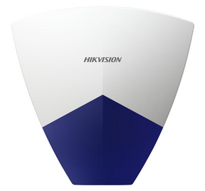 Sirene de exterior Hikvision DS-PS102X/BL, putere acustica@1 meter: 110 dBA,  PGM/BELL port, 3 tipuri de alarma: alarma de incendiu, alarma de panica, alarma de efractie, culoare alba, led albastru, IP55, alimentare: 9 to 16VDC, dimensiuni: 221x215x51mm, greutate: 475 g, temperatura de functionare