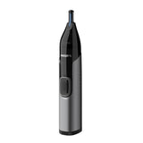 Trimmer pentru nas si urechi PHILIPS NT3650/16, Baterie, Lavabil, Tehnologie Precision Trim, Otel inoxidabil, Pieptene pentru sprancene, Pieptene 5 mm, Gri, L x A x I (mm) 39x83x190