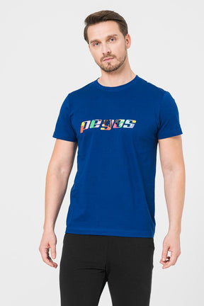 TRICOU  LOGO MULTICOLOR BARBATI   ROYAL BLUE-M