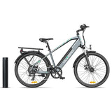 Bicicleta electrica Ulzomo Metro 26 E-bike, 250W, 36V 17Ah, autonomie 100km, viteza maxima 25km/h, Grey, 26''