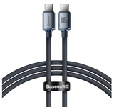 Cablu alimentare si date Baseus Crystal Shine, Fast Charging Data Cable pt. smartphone, USB Type-C la USB Type-C 100W, 2m, braided, negru