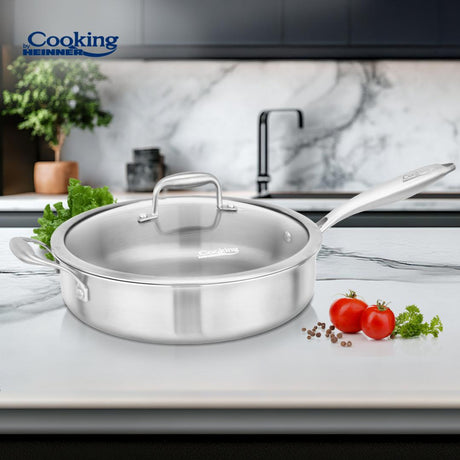 TIGAIE ADANCA INOX+CAPAC STICLA 28X7.5CM, ATOMIC3, COOKING BY HEINNER