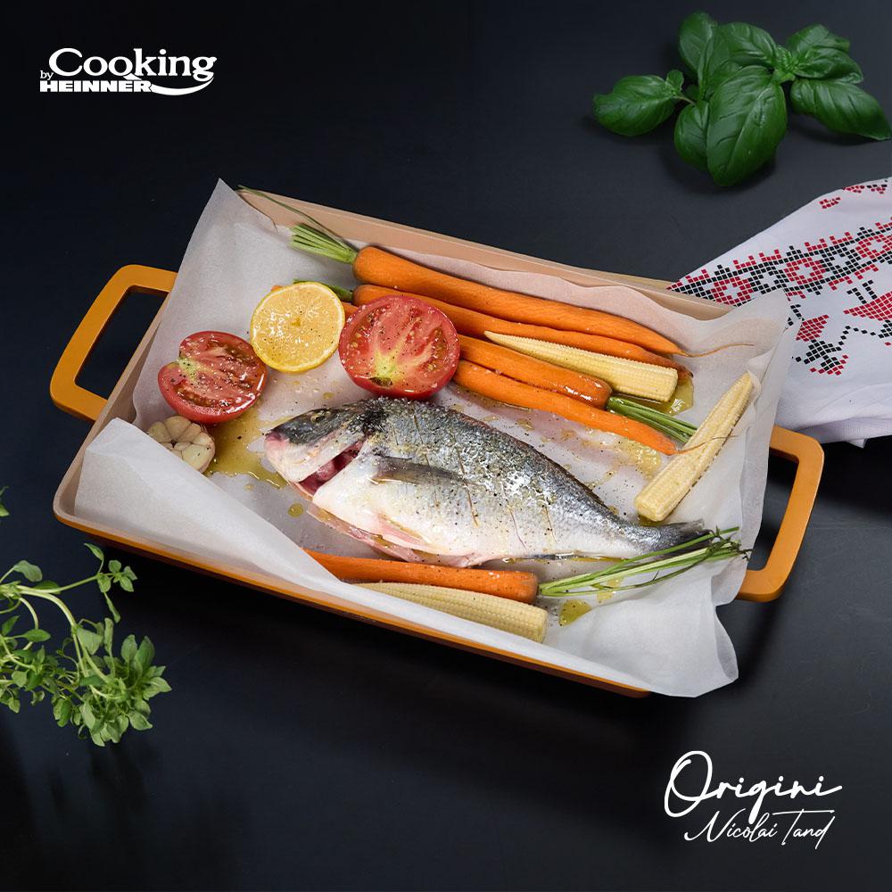 TAVA GRATAR ALUMINIU TURNAT 36 x 26.4 x 4 CM, NICOLAI TAND, ORIGINI, COOKING BY HEINNER