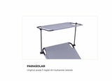 HEINNER SEZLONG CU PARASOLAR 186X55X24CM GRI