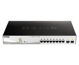 D-Link Switch 10 porturi POE smart maaged DGS-1210-10MP, Interfata: 8 x 10/100/1000Mbps, 2 x100/1000 SFP, Capacitate switch: 20 Gbps, Memorie: 128Mb DDR3, Flash 32Mb, Auto MDI/MDIX, Buget POE: 130W, Dimensiuni: 330 x 180 x 44 mm, Greutate: 1.77kg.