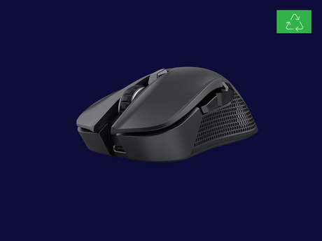 Mouse gaming wireless Trust GXT 931 Ybar, sensibilitate ajustabila 800-7200 DPI, interfata USB-C, iluminare RGB, greutate 96g, negru