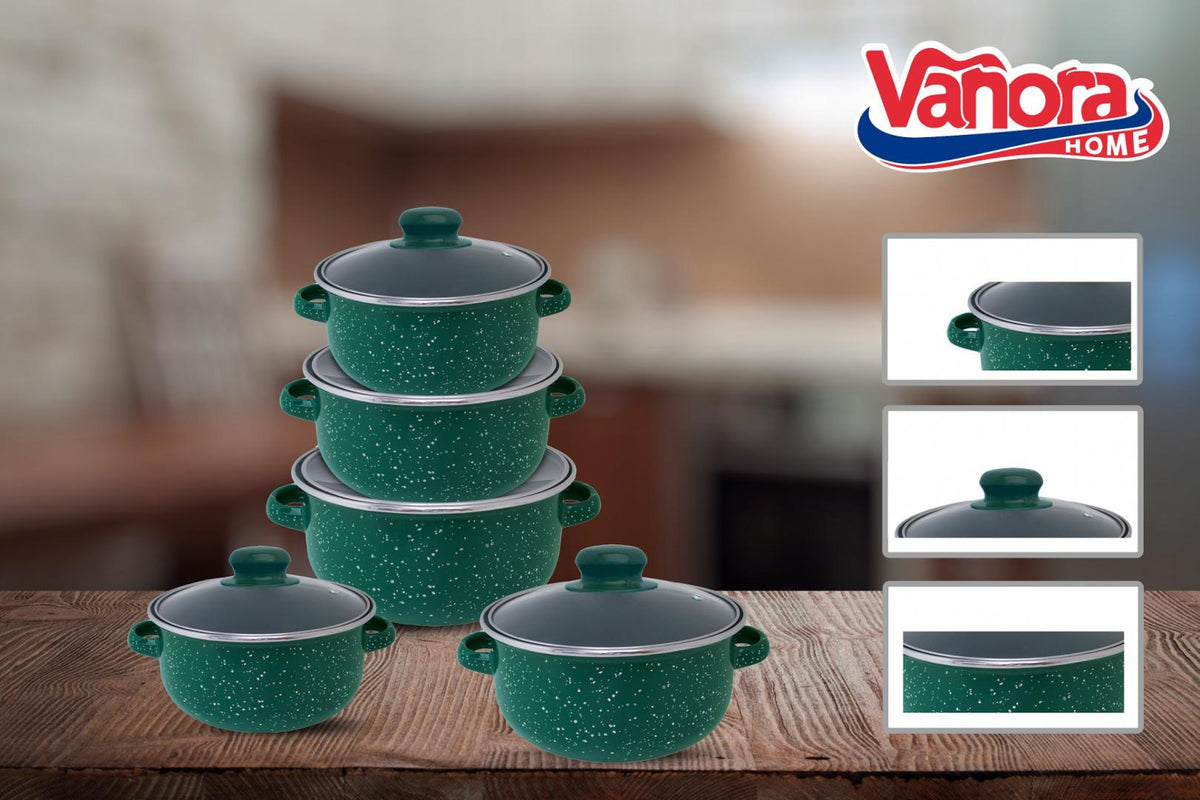 SET GATIT 10 PIESE EMAILAT , CARLA, VANORA HOME