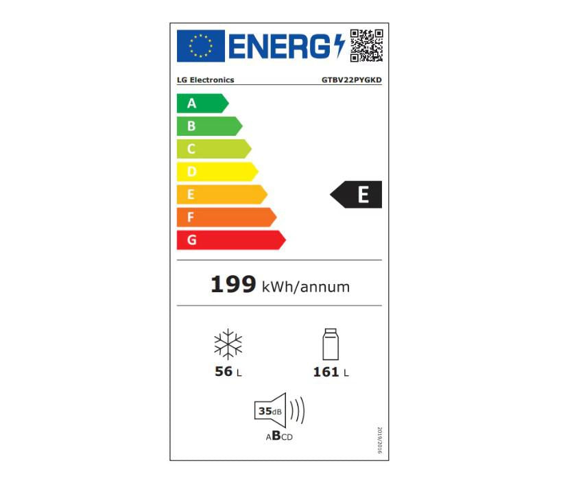 Frigider LG GTBV22PYGKD, 217 L, Full No Frost, Compresor Smart Inverter, Multi-Air Flow