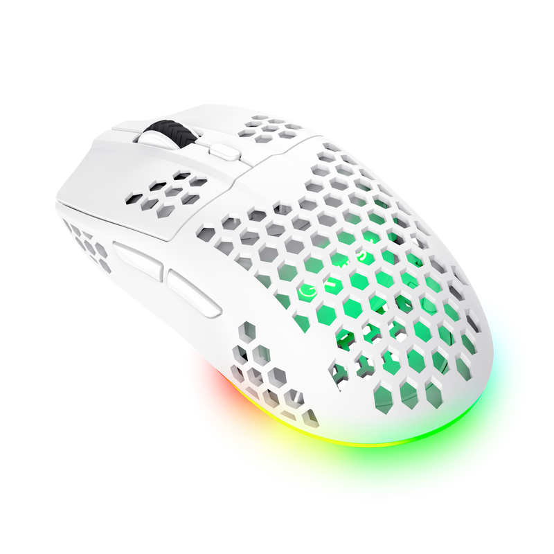 Mouse wireless Trust GXT 929W Helox, rezolutie maxima 4800 DPI, 6 butoane, alb