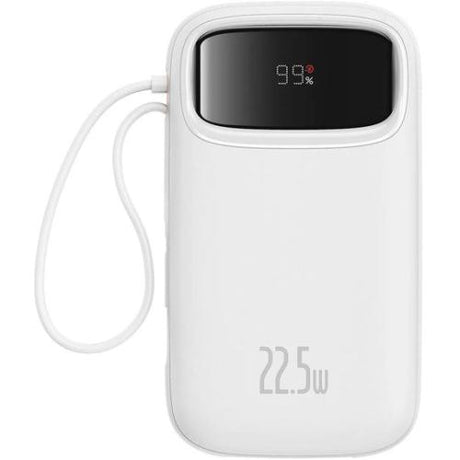 Baterie externa Baseus Qpow2, 20000mAh, 22.5W, 1 x USB; 1 x USB Type-C,1 x Lightning, total 3A, include cablu USB Type-C 0.3m, alb