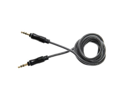 Cablu Audio Lemontti , conectivitate Jack 3.5mm, lungime 1m, (impletitura textila, protectie metalica), Negru