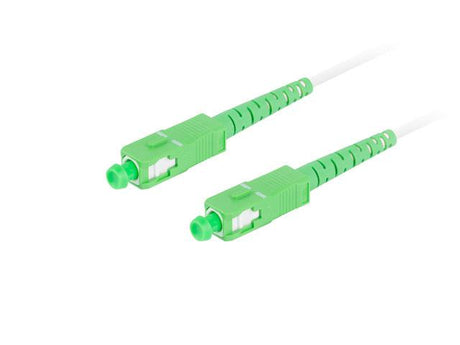 Patch cord fibră SM SC/APC-SC/APC simplex 10 m LSZH G657A2 3,0 mm alb