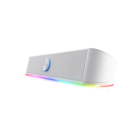 Soundbar Trust GXT 619W Thorne, putere maxima iesire 12W, freccventa raspuns 150 Hz - 20.000 Hz, impendata difuzor 4 Ohm, cu iluminare, alb