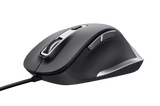 Mouse Trust Fyda cu fir, optic, interfata USB 2.0 rezolutie maxima 5000 DPI, 6 butoane, negru