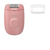 Epilator cu fir PHILIPS Seria 2000 BRE227/00, 1 viteza, 2 accesorii, Retea, Corai, L x A x I (mm) 110x40x145