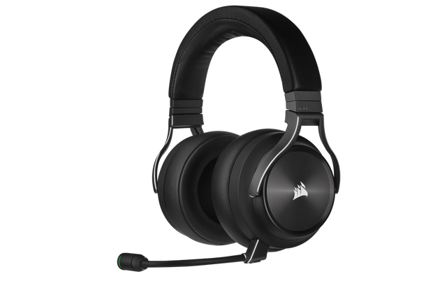 Casti cu microfon Corsair Virtuoso XT RGB WIRELESS, Multi-platform Gaming and Mobile, 20hz-40KHz, 32 ohm, 109db, driver 50mm, autonomie baterie de pana la 15 ore, negru