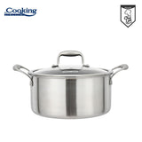 SEMIOALA INOX+CAPAC STICLA IN 3 STRATURI 24x12 CM, 5 L, TITANIUM3, COOKING BY HEINNER