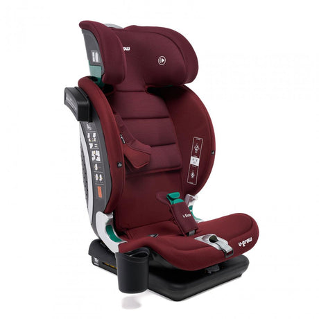 Scaun auto I-size U-Grow Goldfix Plus, isofix, 76-150 cm (9-36 kg), boxa bluetooth, rosu