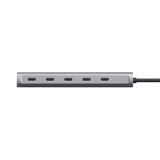 Hub Trust Halyx, 5 porturi USB-C 3.2 gen 1: 1 USB-C 100W PD port / 4 USB-C data ports, USB PD 3.0, gri