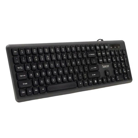 Tastatura Spacer cu fir USB, 104 taste, silentioasa, low profile fingertip keycap design, negru