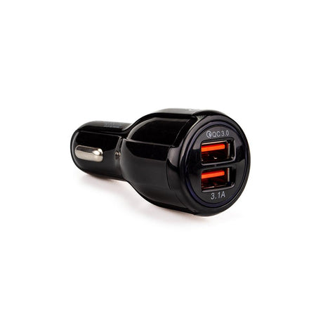 Incarcatorauto SPACER 33W total max, 2 x USB (1 x USB QC 3.0 18W & 1 x USB 15W), pt. bricheta auto, negru
