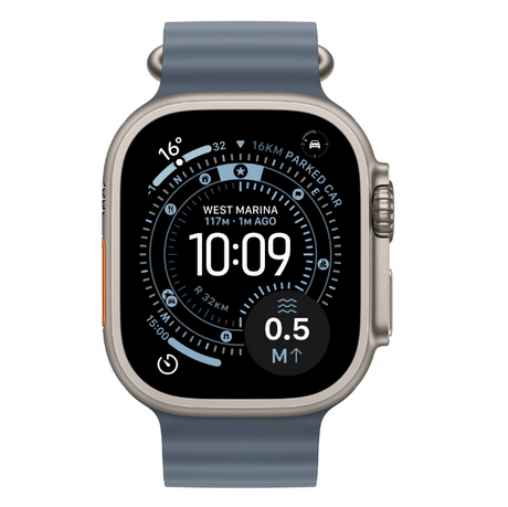 Apple Watch Ultra 3 GPS + Cellular 49mm Natural Titanium Case with Anchor Blue Ocean Band