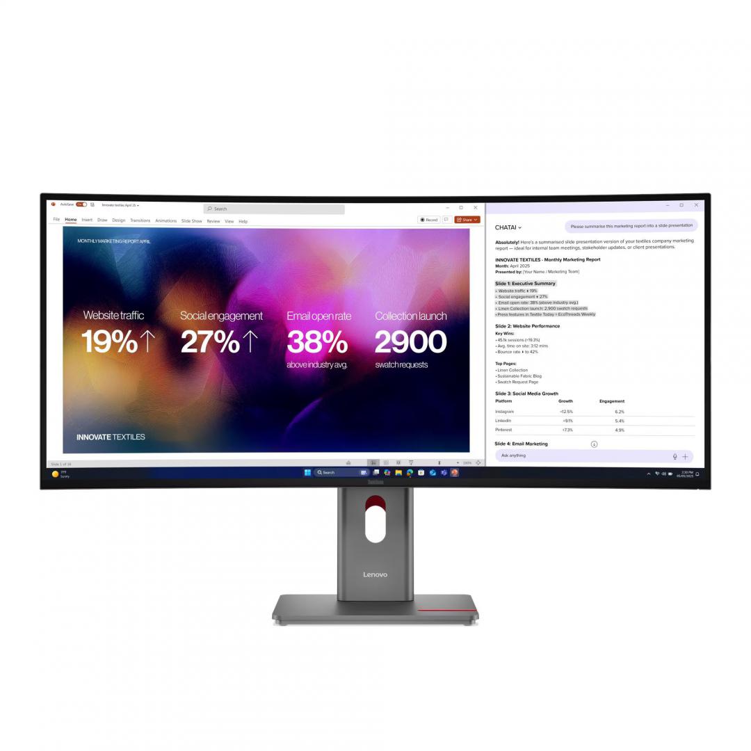 Monitor Commercial Lenovo ThinkVision P40WD-40, 39.7", 5120 x 2160 pixeli, Black, 3 ani Garantie