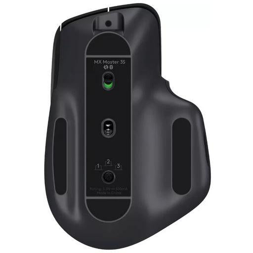 Mouse Logitech MX Master 3S, Wireless/Bluetooth fara fir, rezolutie 8000 DPI, optic, butoane/rotite 7, graphite/negru