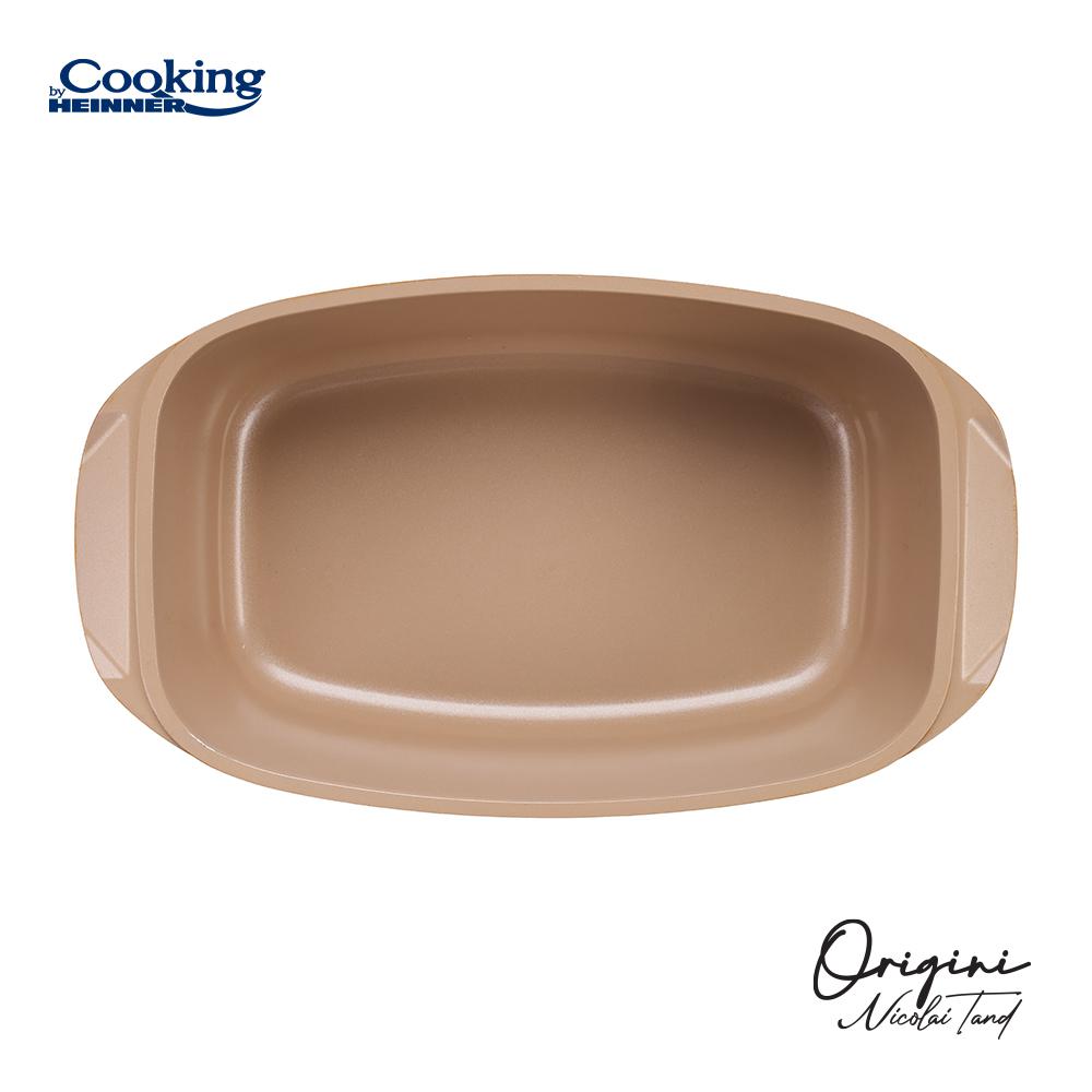 TAVA ROASTER DIN ALUMINIU TURNAT + CAPAC 39 X 22.5 X 11 CM, 5.3L, NICOLAI TAND, ORIGINI, COOKING BY HEINNER