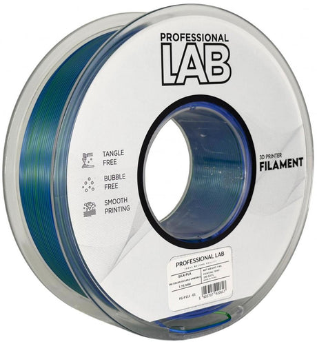 Silk PLA Tri Color Oceans Embrace | Prof. Lab, Diametru: 1.75mm, Greutate: 1kg, Temperatura duza: 200C – 230C, Temperatura platforma: 40C – 60C.