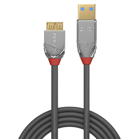 Cablu Lindy 0.5m USB 3.2  Type A to Micro-B, latime de banda 5Gbps, Cromo line