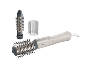 Perie rotativa cu aer cald PHILIPS Seria 7000 BHA710/00, 1000W, Ingrijire cu ioni, 2 accesorii, Setare temperatura de ingrijire, Peri naturali, Invelis ceramic din turmalina,  Alb/Crem, L x A x I (mm) 345x150x95
