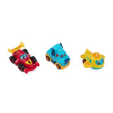 SET 3 VEHICULE ACTIONATE PRIN INERTIE- CAMION ALBASTRU, MASINA DE CURSE ROSIE, AVION GALBEN,MOMKI