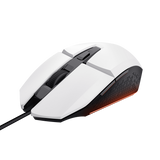 Mouse Trust GXT110W Felox cu fir, rezolutie maxima 6400 DPI, alb