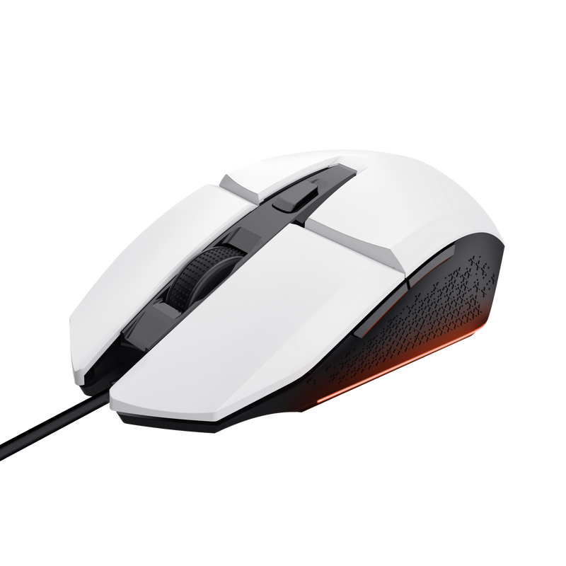 Mouse Trust GXT110W Felox cu fir, rezolutie maxima 6400 DPI, alb