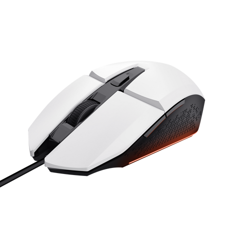Mouse Trust GXT110W Felox cu fir, rezolutie maxima 6400 DPI, alb