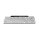 Tastatura Lenovo 800 Self-Charging Bluetooth; reincarcabila cu ajutorul luminii ambientale, fara spatiu destinat bateriilor clasice; layout: US; conectivitate: BT 5.1, se poate conecta la 3 dispozitive; greutate: 635g; compatibil cu Windows 10, Windows 11; culoare: alb