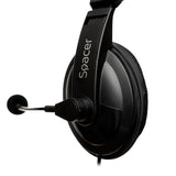 Casti cu micr. Spacer, cu fir, multimedia, 2x Jack 3.mm, microfon pe brat, driver 40mm, 20Hz-20000Hz, 2m, negru