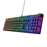 Tastatura mecanica Trust GXT 866 Torix cu fir, swtich linear, 104 butoane, full RGB, butoane programabile, tipuri de jocuri FPS, MMO, MOBA, RPG, RTS, negru