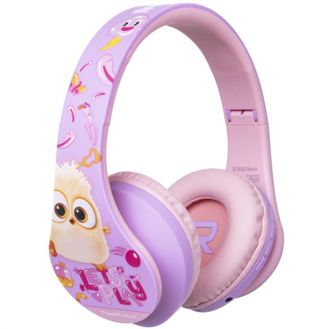 PowerLocus Casti pentru copii, Wireless, P2 Angry Birds Pink