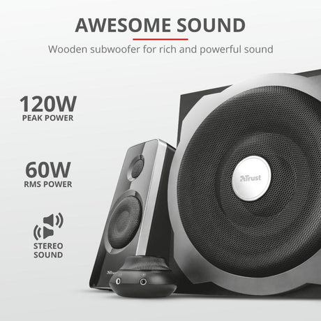 Boxe Stereo Tytan 2.1 Speaker Set - black